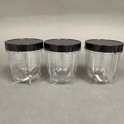 Magic Bullet Short Cups With Black Resealable Replacement Add-on Lot Of 3 • $16.99