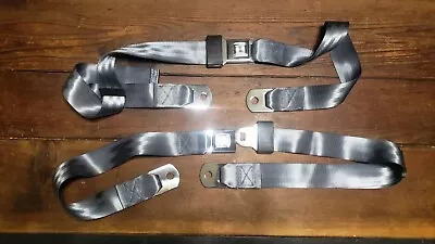 Lap Seatbelts Dark Grey Pair Vw Bug Ghia Chevy Gmc C10 Pick Up Truck Corvette Ss • $118