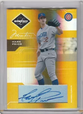 2005 Leaf Limited Monikers Gold Autograph MARK PRIOR Auto /25 Cubs • $10.99