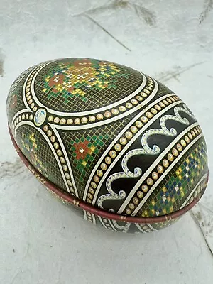 Vintage Vincenzo Easter Imperial Mosaic Faberge Needle Point Egg Tin Box As Is • $14.95