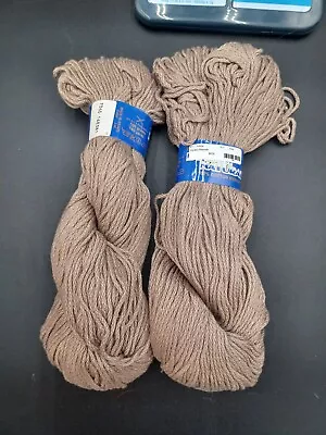 2 Hank Plymouth Yarn Fantasy Naturale 100% Mercerized Cotton Brown Tan Lot# 7360 • $11.04