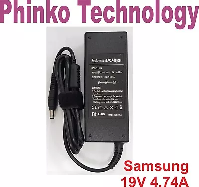 NEW Charger For Samsung Laptop R517 R518 R522 R530 R580 AC Adaptor 19V 4.74A 90W • $28