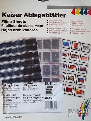 £11.99 • Buy Kaiser 2610 Pack 25 Sheets 120 620 Film Negative Storage Filing Pages Glassine