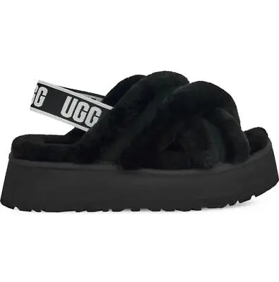 New NIB Women's Ugg Disco Cross Platform Slide Slingback Slipper Sandal Black • $68.99