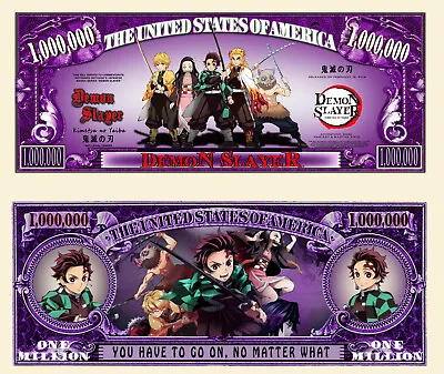 Demon Slayer Million Dollar Bill Play Funny Money Novelty Note + FREE SLEEVE • $1.69