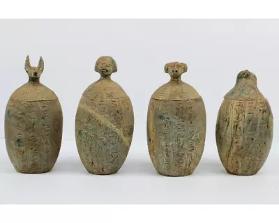 Canopic Jars The Four Organs Jars Made From Heavy Flame Stone Like The Replica • £157.61