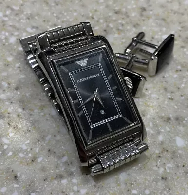£45 • Buy Armani Watch And Cuff Links Set Dress Formal Prom
