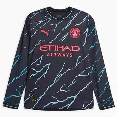 Puma 2023-24 Manchester City Men's Stadium Third Long-Sleeve Jersey • $83