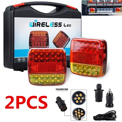 Wireless Led Rear Tail Lights Battery Operated USB Magnetic Tow Towing Trailer • $59.99