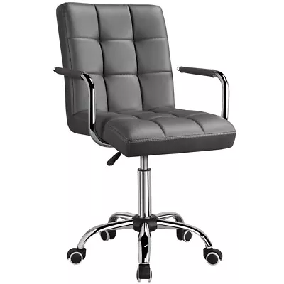 Office Desk Chair Vanity Chairs Makeup Chair PU Leather Swivel Chair With Wheels • $65.99