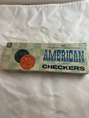 Halsam American Plastic Checkers Set 614 22 Pieces In Original Box Vintage • $10