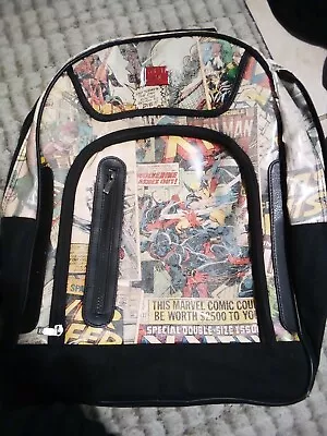 MARVEL COMICS Backpack Retro Black Sublimated Cover Art Book-Pack Laptop • £4.83