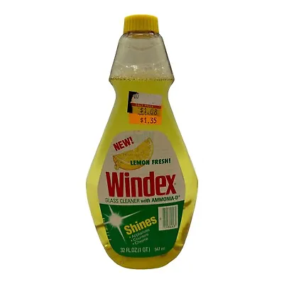 VTG 1979 NOS Windex Glass Cleaner With Ammonia-D Lemon Fresh 32 Fl Oz Prop NEW. • $29.59