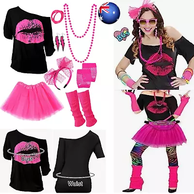 80s 90s Outfit Women's 80s Fancy Dress Costumes Women With T-Shirt Fancy Dress • $27.59