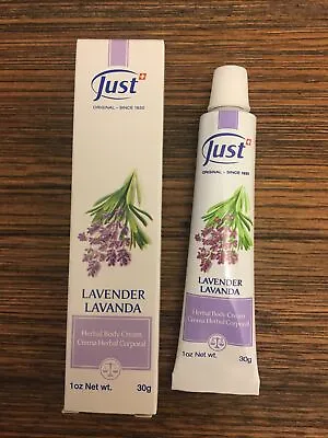 $22.99 • Buy Swiss JUST Crema Herbal Corporal De Lavanda Body Cream Lavender 30g Burns Relax