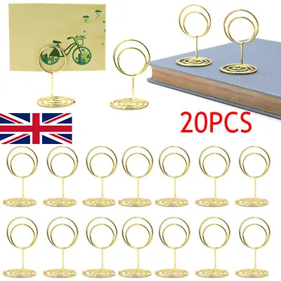 20x Photo Holder Stands Round Table Number Wedding Place Card Paper Menu Clips • £6.47