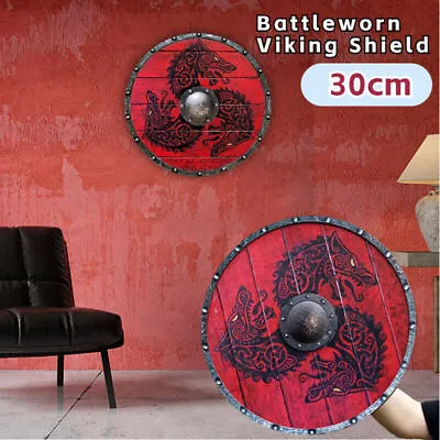 £21.60 • Buy Medieval Eivor Valhalla Raven Battleworn Viking Battle Shield Wall Hanging Arts