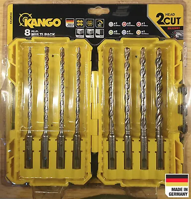 Kango - 8 Piece SDS-Plus 'K2' 2-Cut Head Masonry Drill Bit Set In Robust Case • £18.95