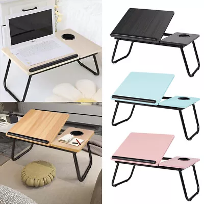 Folding Laptop Bed Table Sofa Breakfast Tray Portable Computer Lap Desk Stand UK • £14.94