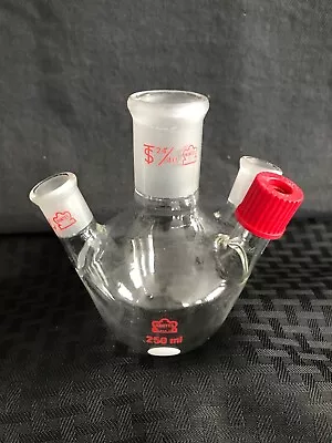 KONTES Glass 250mL 4-Neck European Style Flask 14/20 24/40 GL14 Joints • $91.99