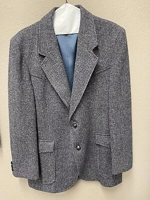 VTG Pendleton Wool Blazer Sport Jacket Size 42 Grey Tweed Made In USA Western • $44.99