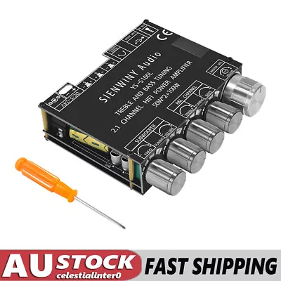 2.1 Channel Power Amplifier Board Bluetooth V5.0 AUX Audio Amplifier Module T0P0 • $21.99