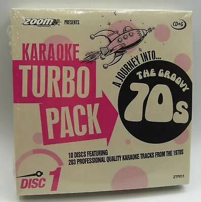 £14.95 • Buy Zoom Karaoke 70s Seventies Turbo Pack - 203 Karaoke Tracks On 10 CD+G Discs