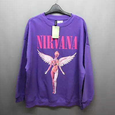 NEW Nirvana H&M Women's Purple Oversize Sweatshirt Large • £39.95