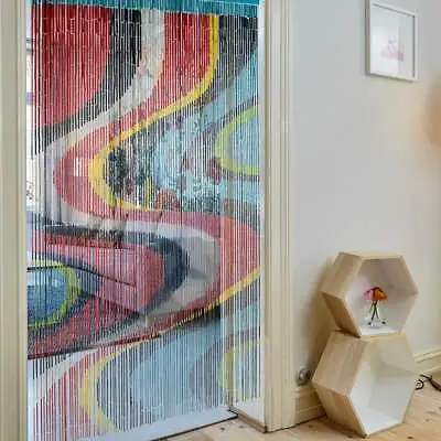 Color Art-Bamboo Beaded Curtain For Doorway Closet Window Hanging Room Dividers  • $53.99