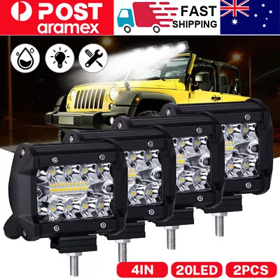 2/4/8x 4inch 200W CREE LED Work Lights Spot Flood Light Bar Reverse 4WD 12V 24V • $13.69