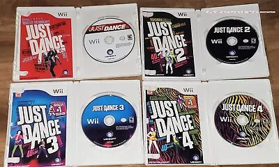 Wii Just Dance Game LOT 1 2 3 4 Bundle COMPLETE_Music Dancing_song Party Family • $49.80