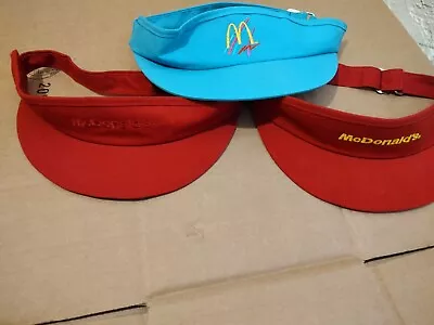 Vintage McDonald's Employee Crew Member Visors & Hats Logo  80s 90s Lot Of 3 • $49