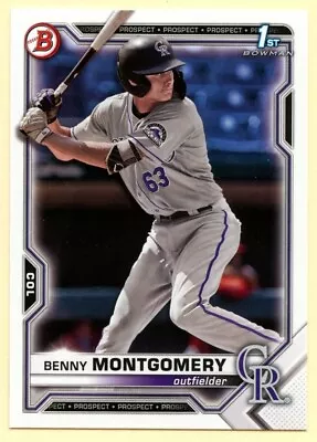 Benny Montgomery 2021 Bowman Draft 1st Bowman #BD-84 Rockies Prospect Card • $1.85