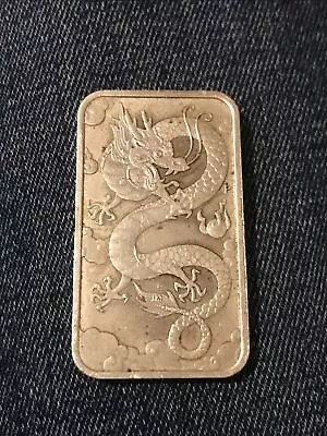 2019 Rectangular Dragon 1oz .999 Silver Bar Tested • £45