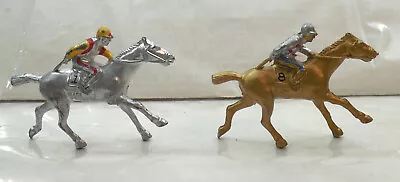 2 - 3  Metal Horse Racing Jockey Painted Silver Gold #1 8 1950-60 2 Nice Toys • $9.99