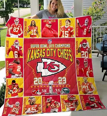 Super Cozy Kansas City Super Bowl Champions Chiefs Fleece Warm Throw Blanket • $54.49