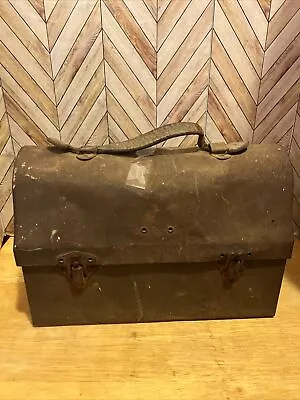 Rare Original Antique Vintage Rustic Rusty Coal Miner Lunch Box Mail Box Style • $50