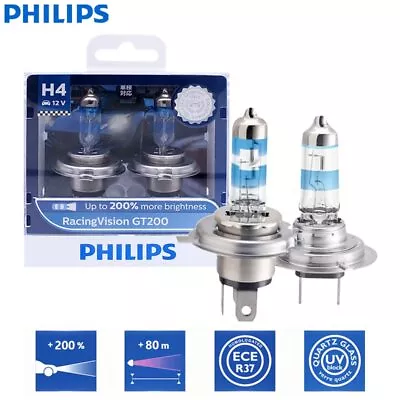 Philips Racing Vision GT200 H4 H7 12V +200% Brighter Light Car Halogen Headlight • $34.12