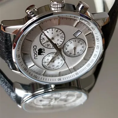 The Elephant Watch White Silver Dial Italian-Designed Chronograph • £249