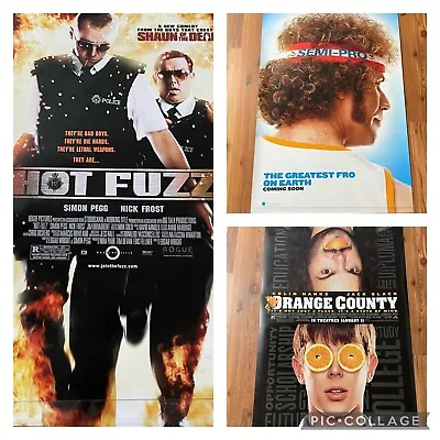 Lot Of 3 Comedy Rolled Movie Posters 27x40 Hot Fuzz Semi-Pro Orange County • $24