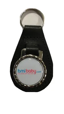 £6 • Buy Black  Leather Keyring/ Fob Depicting Bmi Baby Aircraft/logo  Image