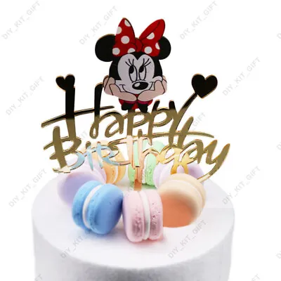 Celebrate With Mickey Minnie Daisy Duck Happy 1st Birthday Acrylic Cake Topper • $8.80