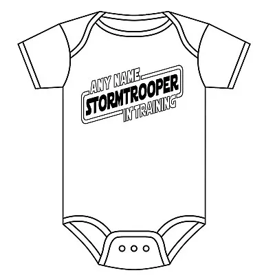 Disney Star Wars Personalised Baby Grow Stormtrooper Baby Vest Boys Girls 0-18 M • £9.69