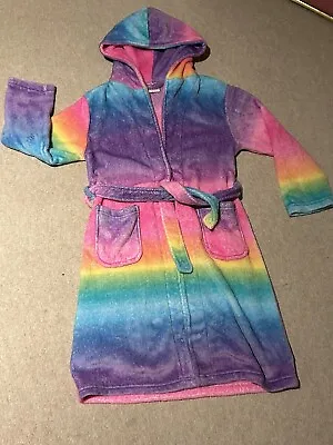 Girls Rainbow Dressing Gown. Excellent Condition. 7-8 Years. Hardly Worn. • £7.50