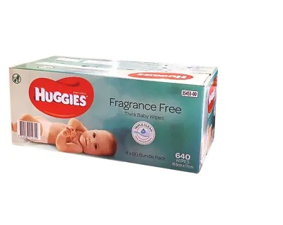 $36.98 • Buy New 640 HUGGIES Thick Baby Wet Wipes Bulk Mega Pack Fragrance  Free 2022 Stock