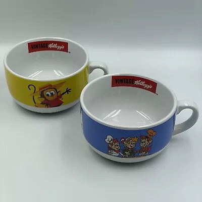 2 X Vintage Kelloggs Large Bowl Mugs • Coco Pops/Rice Krispies • Tea/Cereal/Soup • £19.99