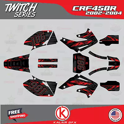 Graphics Kit For HONDA CRF450R (2002-2004) CRF 450R Twitch - Red • $96.99