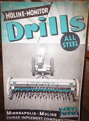 Minneapolis-Moline  Moline Monitor  Drills Brochure Foldout 1946 Illustrated • $19