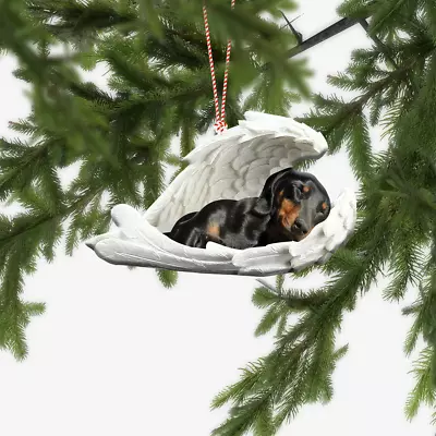 Dachshund Dog Sleeping Angel Car Ornament Dachshund Dog Angel Wings Ornament • $19.99