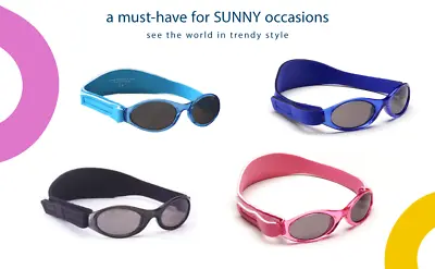 Baby Kidz UV Protection Sunglasses Adjustable Headband Silicone Nose/Brow Piece • £12.99